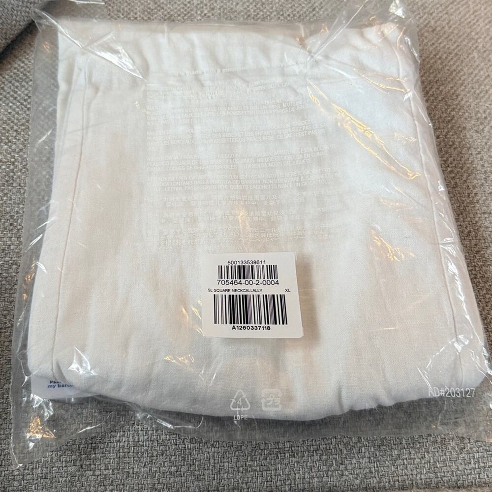 Old Navy White Lilies Square-Neck Linen-Blend Mini Dress - Picture 9 of 12